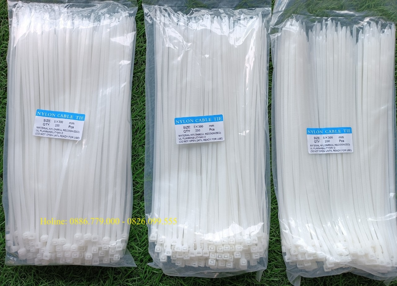 Sản xuất và phân phối Dây rút nhựa 300mm*4mm, Dây rút nhựa 300mm*5mm ...